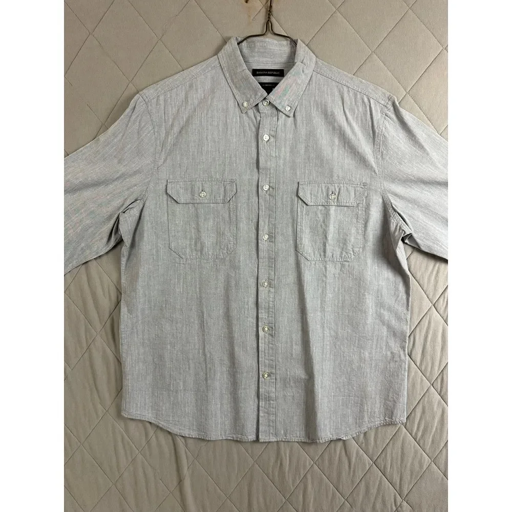 Banana Republic Button Up‎ Men's Large Standard Fit Long Sleeve NWT